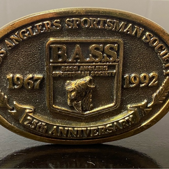 Vintage Anglers Brass Belt Buckles 1981-1992 Lot of 6 Bass, Northern Pike